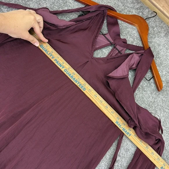 NWT Belle Sky Long Sleeve Cold Shoulder Purple Blouse Top Womens Size M Ruffles - Picture 7 of 11